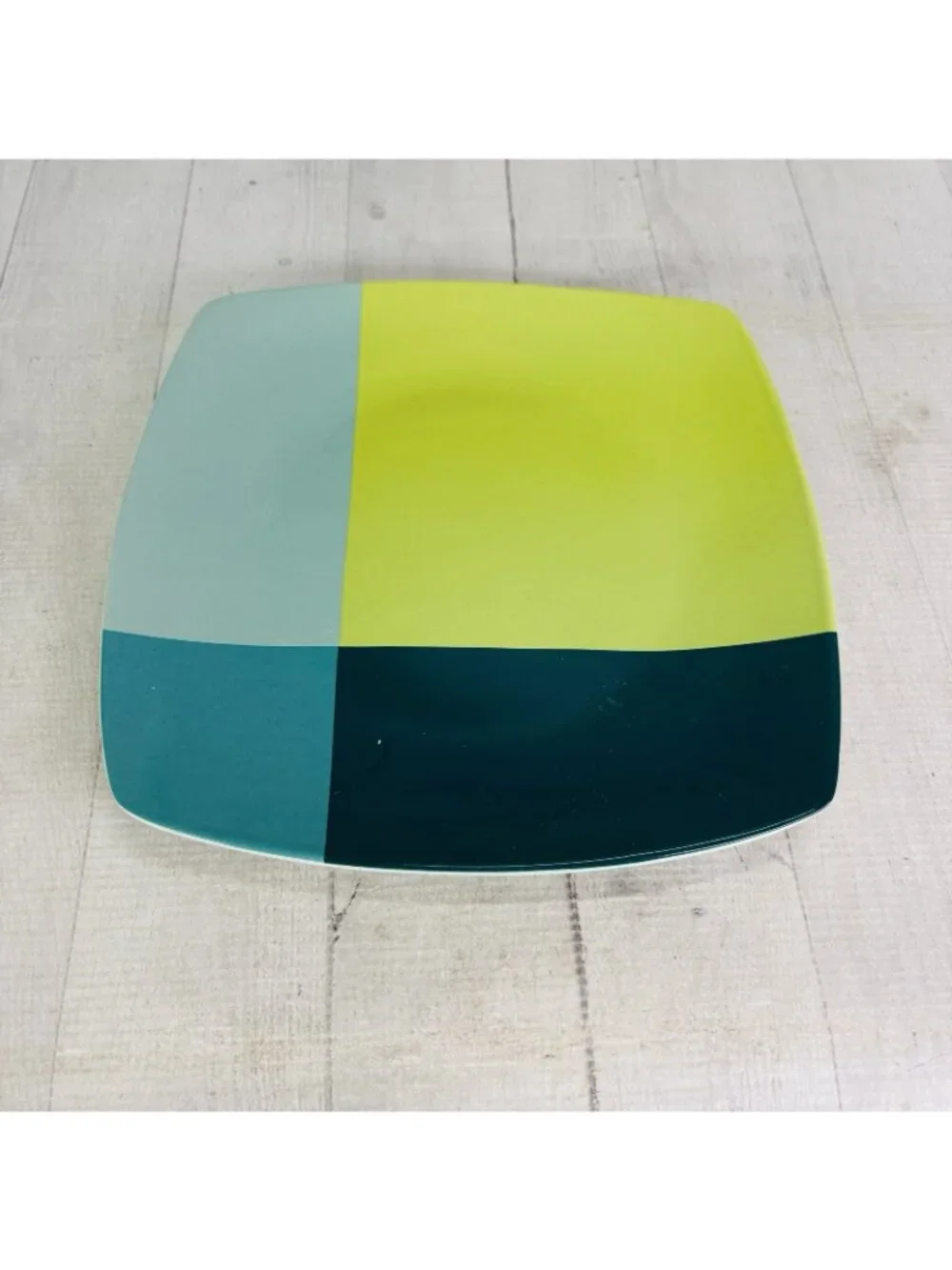 Home Target GREEN COLOR BLOCK Various Blue Blocks Square Stoneware Dinner Set 4